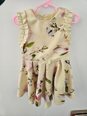 Ted baker yellow floral dress, age 2-3